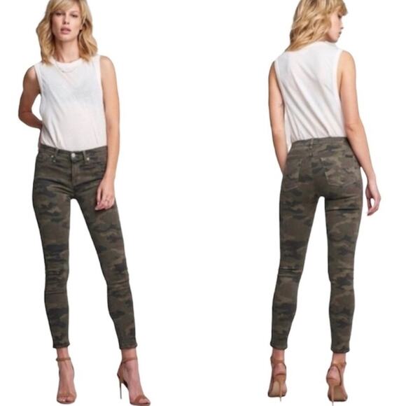 HUDSON Tan Olive Camo Print Barbara High Rise Super Skinny Leg Denim Jeans 29 - Picture 15 of 15